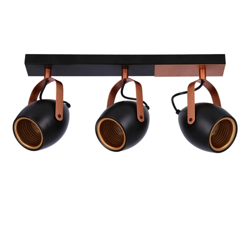 Lampa sufitowa Anica czarna złota 3-punktowa regulowana do salonu i nad stół