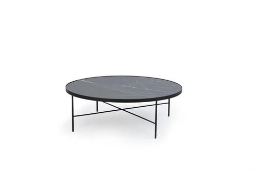 Stolik kawowy okrągły Tre 900 czarny nowoczesny metalowy do salonu NORDIFRA 90 cm