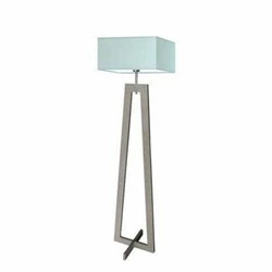 Lampa stojąca do salonu Jawa miętowy abażur drewniana nowoczesna skandynawska Lysne 138 cm