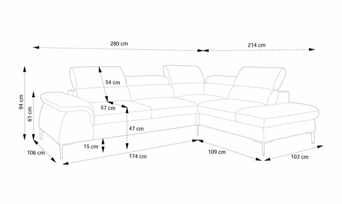 Narożnik z funkcją spania Silvo L prawy szary skandynawski do salonu z pojemnikiem