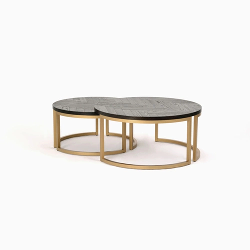 Zestaw 2 stolików Arbitre czarne/złote