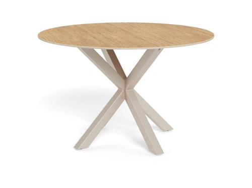 Stół okrągły Heaven 119 cm do jadalni ceramika dąb kaszmir nowoczesny