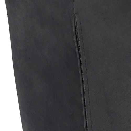 Krzesło Magnat tapicerowane welur szary glamour na czarnych metalowych nogach do jadalni Intesi