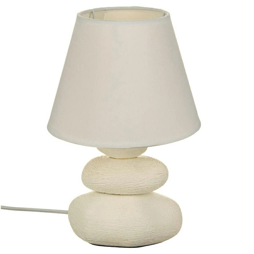 Lampka nocna do sypialni Mer Atmosphera nowoczesna biała ceramiczna z kloszem 29,5 cm
