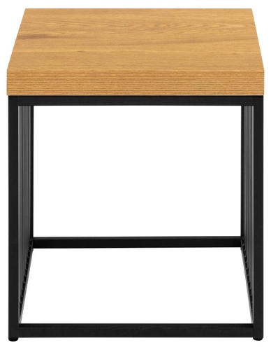 Stolik kawowy kwadratowy Strington 40x40 cm dąb czarny loftowy do salonu Actona