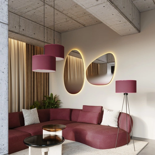 Lampa wisząca NEVIA burgund minimalistyczna do salonu i jadalni 40 cm