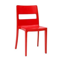 Krzesło ogrodowe Sai czerwone z tworzywa sztaplowane, nowoczesne do ogrodu SCAB Design