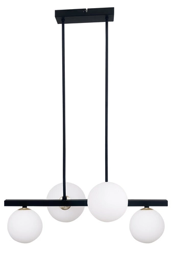 Lampa wisząca Kama lampa wisząca  czarny+złoty 4x28W G9 klosz biały