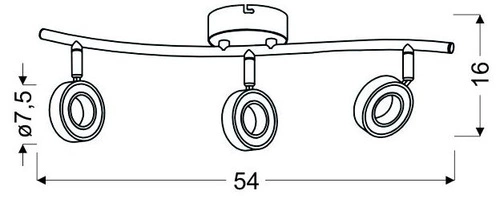 Lampa sufitowa LED Vinola chromowana 3-punktowa do salonu i jadalni nowoczesna