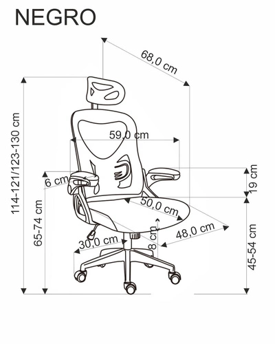 Fotel biurowy ergonomiczny Yiro czarny siatkowy obrotowy z zagłówkiem do biurka Intesi