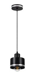 Lampa wisząca Wama czarny 1x40W E27 klosz czarny+srebrny