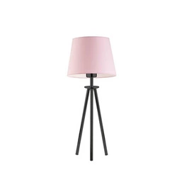 Lampka nocna do sypialni Bergen nowoczesna różowa z abażurem metalowa LYSNE 50 cm