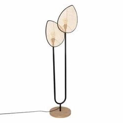 Lampa stojąca do salonu Olme Atmosphera boho rattanowa czarna 143 cm lampy podłogowe