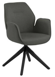 Krzesło obrotowe Aura Actona tapicerowane szare z podłokietnikami do salonu skandynawskie