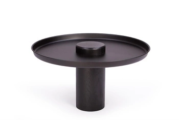 Stolik kawowy okrągły TYK 630 czarny dębowy nowoczesny do salonu NORDIFRA 63 cm