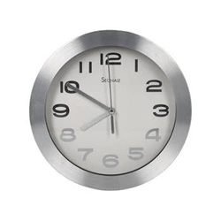 Zegar ścienny glamour Ago Intesi biały chrom elegancki do salonu lub biura 20 cm