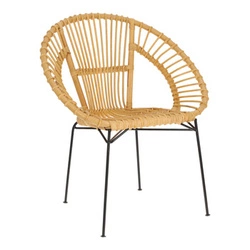 Fotel wypoczynkowy rattanowy Keko Atmosphera boho do salonu na metalowych nogach