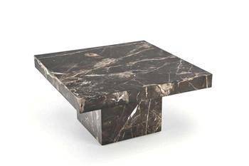Liton nowoczesny stolik kawowy kwadratowy czarny marmur do salonu glamour 80x80 cm