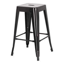 Hoker Paris 66 cm czarny metalowy bez oparcia industrialny do wyspy kuchennej inspirowany Tolix