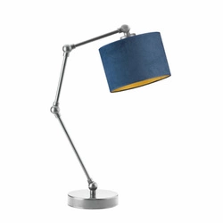 Lampka nocna ASMARA VELUR GOLD nowoczesna welurowa niebieska regulowana do sypialni Lysne