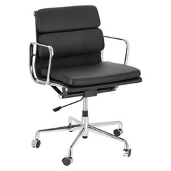 Fotel biurowy ergonomiczny obrotowy CH2171 PREMIUM skórzany czarny do biura EA217