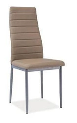Krzesło tapicerowane Luisa do jadalni i salonu nowoczesne ekoskóra beżowe na aluminiowych nogach
