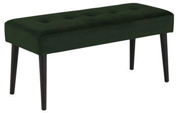 Ławka tapicerowana Glory VIC forest green pikowana do przedpokoju glamour na czarnych nogach