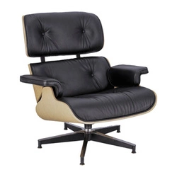 Fotel wypoczynkowy VIP Lounge Chair skórzany czarny obrotowy do salonu nowoczesny D2.DESIGN