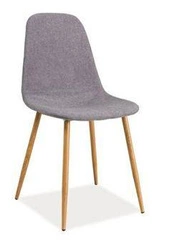 Krzesło tapicerowane Trip szare do jadalni nowoczesne skandynawskie na nogach dąb Intesi