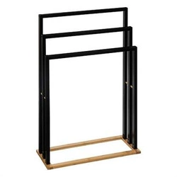 5five simply smart nowoczesny stojak łazienkowy bambusowy na ręczniki czarny boho 3 ramiona