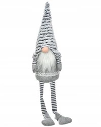 Skrzat w futrzanej czapce szary 70cm