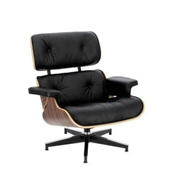 Fotel do salonu Vip D2.DESIGN czarny skórzany nowoczesny obrotowy glamour z podłokietnikami
