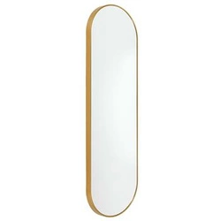 Lustro owalne Camomille złote wiszące do łazienki i sypialni w złotej ramie 100x30 cm