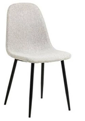Krzesło tapicerowane Celia szare do jadalni i kuchni skandynawskie na czarnych nogach Actona