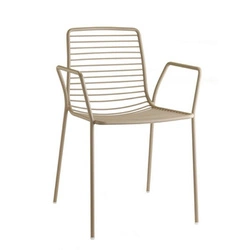 Krzesło metalowe Summer SCAB Design szare nowoczesne z podłokietnikami do ogrodu i tarasu