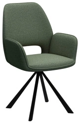 Krzesło Graham Actona zielone obrotowe tapicerowane do jadalni salonu
