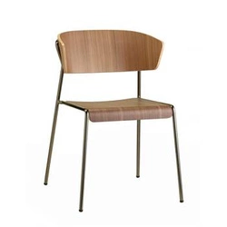 Krzesło drewniane Lisa SCAB Design do jadalni retro antracytowe orzech vintage na metalowych nogach