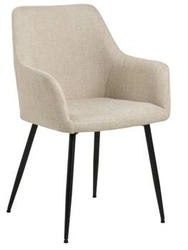 Krzesło do jadalni Lizzy Actona tapicerowane beżowe z podłokietnikami nowoczesne kubełkowe