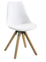 Krzesło do jadalni Dima białe z tworzywa i drewna dąb Actona łatwe w czyszczeniu skandynawskie