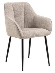 Krzesło tapicerowane Brenda beżowe z podłokietnikami do jadalni nowoczesne Actona