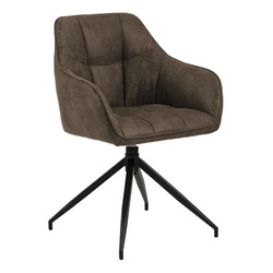 Krzesło tapicerowane Brenda Actona obrotowe z podłokietnikami do salonu brązowe nowoczesne