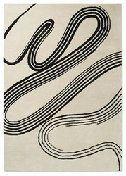 Dywan wełniany Decor Flow Sand 200x280 nowoczesny do salonu łatwy w czyszczeniu beżowy