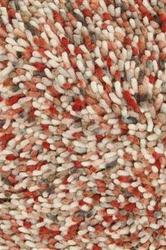 Dywan shaggy wełniany Pop Art II 200x280 czerwony nowoczesny do salonu łatwy w czyszczeniu