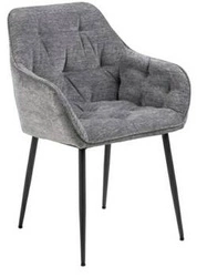 Krzesło tapicerowane Brooke antracytowe do jadalni nowoczesne z podłokietnikami Actona