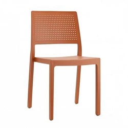 Krzesło ogrodowe Emi pomarańczowe z tworzywa sztaplowane nowoczesne SCAB Design łatwe czyszczenie