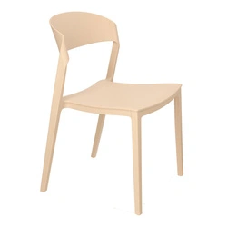 Krzesło Ribbon beżowe z tworzywa nowoczesne krzesło do jadalni i kuchni