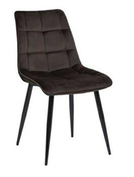 Krzesło tapicerowane welurowe Plaid Velvet Intesi brązowe do jadalni i salonu glamour