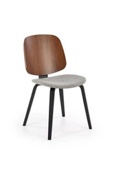 Krzesło Mireyla tapicerowane drewniane do jadalni nowoczesne orzech popielaty Intesi