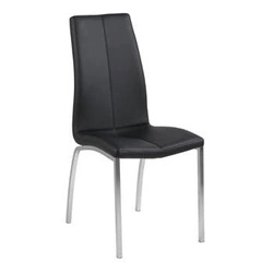 Krzesło do jadalni Asama Actona czarne tapicerowane ekoskóra nowoczesne na metalowych nogach