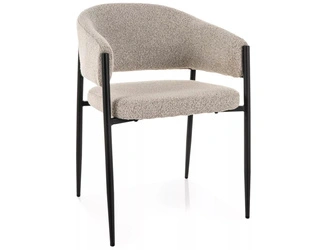 Intesi Kapia krzesło tapicerowane do jadalni beżowe z podłokietnikami